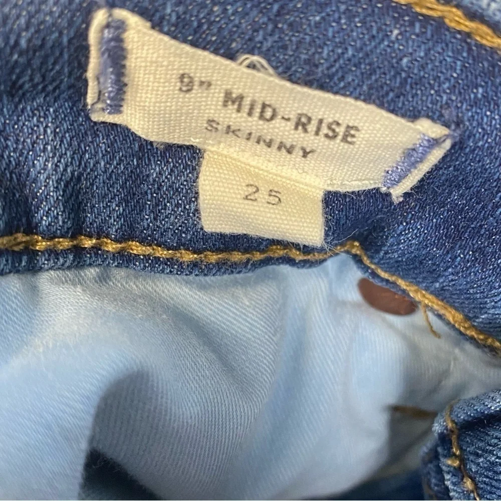 Madewell Mid-Rise Skinny Jeans Size 25 - Blue Cotton Blend Denim Pants